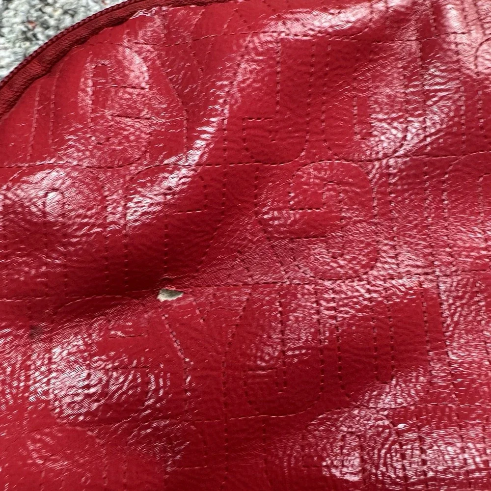 Juicy Couture Mini Backpack Logo Bag Faux Leather Cherry Red